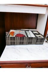 4lü 2set Şerit Desenli Çekmece Düzenleyici Organizer Eşya Kıyafet Oyuncak Toplama Kutusu - Şeritli Desenli
